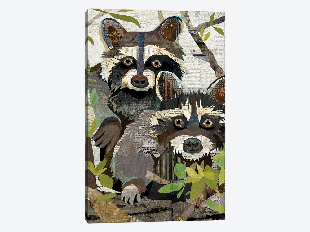 Raccoons 1-piece Canvas Wall Art
