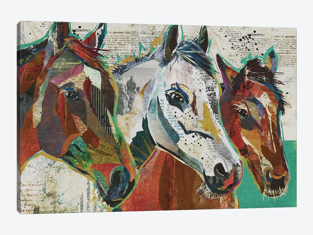 3 Horses by Traci Anderson 1-piece Canvas Art