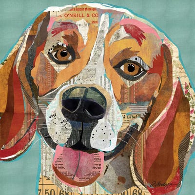 Cheerful Collage Beagle by Traci Anderson framed wall art