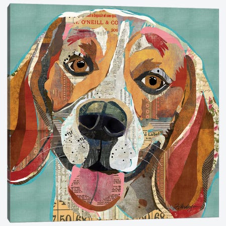 Cheerful Collage Beagle Canvas Print #TRA32} by Traci Anderson Canvas Print