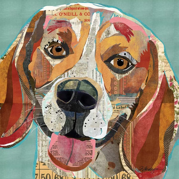 Traci Anderson: Cheerful Collage Beagle by Traci Anderson