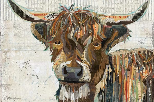 Traci Anderson: Colorful Highland Cow by Traci Anderson