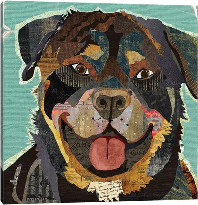 Rottie Canvas Art Print - Rottweiler Art