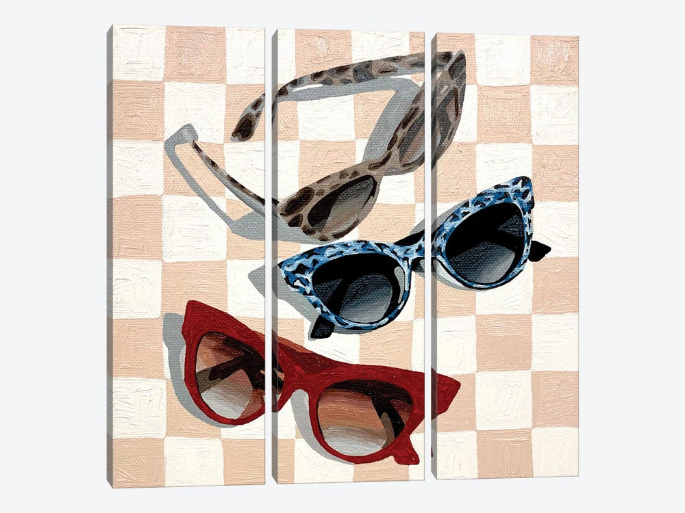 Checkered Shades by Tara Barr 3-piece Canvas Art Print