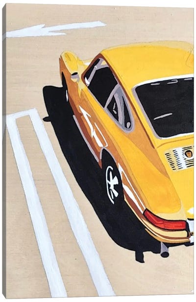Yellow Porsche Canvas Art Print - Tara Barr