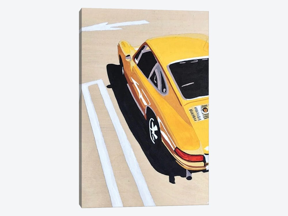 Yellow Porsche by Tara Barr 1-piece Canvas Artwork