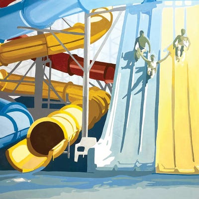 Waterslides by Tara Barr framed canvas print