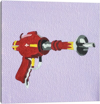 Red Raygun Canvas Art Print - Weapons & Artillery Art
