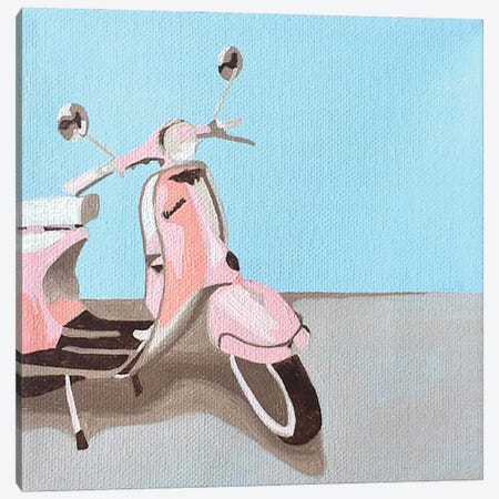 Pink Vespa Canvas Print #TRB32} by Tara Barr Canvas Artwork