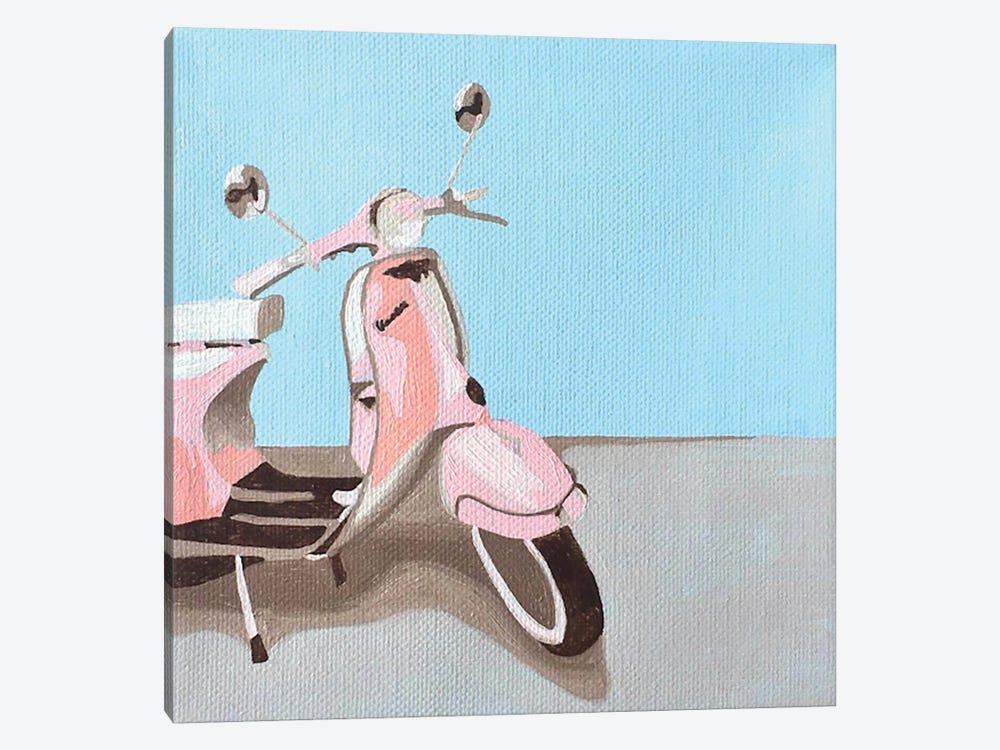 Pink Vespa by Tara Barr 1-piece Canvas Wall Art