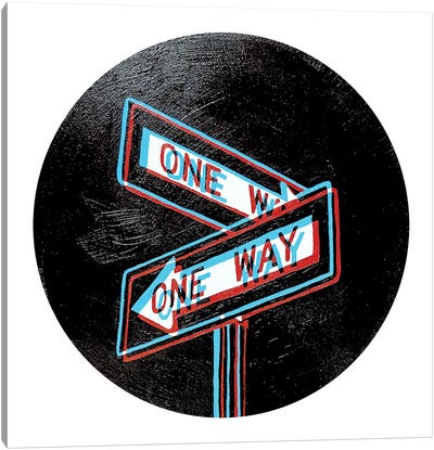 One Way Canvas Art Print - Read the Signs