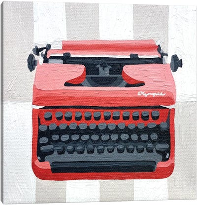 Olympia Red Canvas Art Print - Typewriters