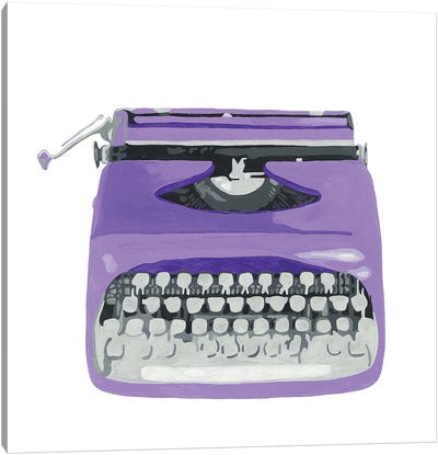 9-5 Violet Canvas Art Print - Typewriters