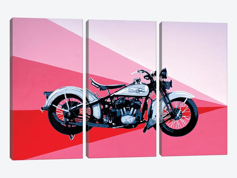 Motorcycle by Tara Barr 3-piece Canvas Art Print