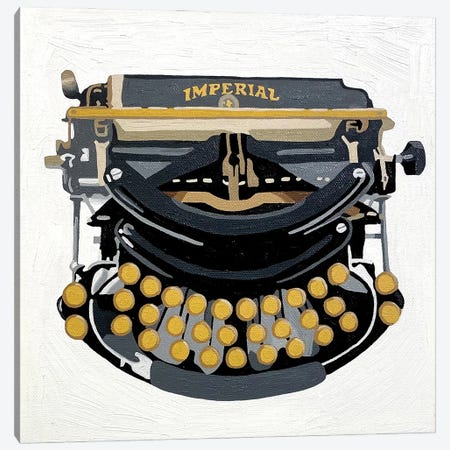 Type Writing Machine, Patented 1899 | Large Solid-Faced Canvas Wall Art Print | Great Big Canvas