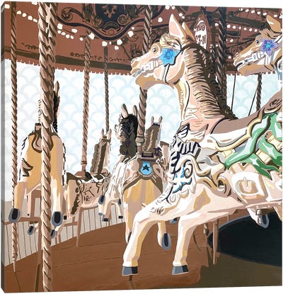 Carousel Horses Canvas Art Print - Carousels