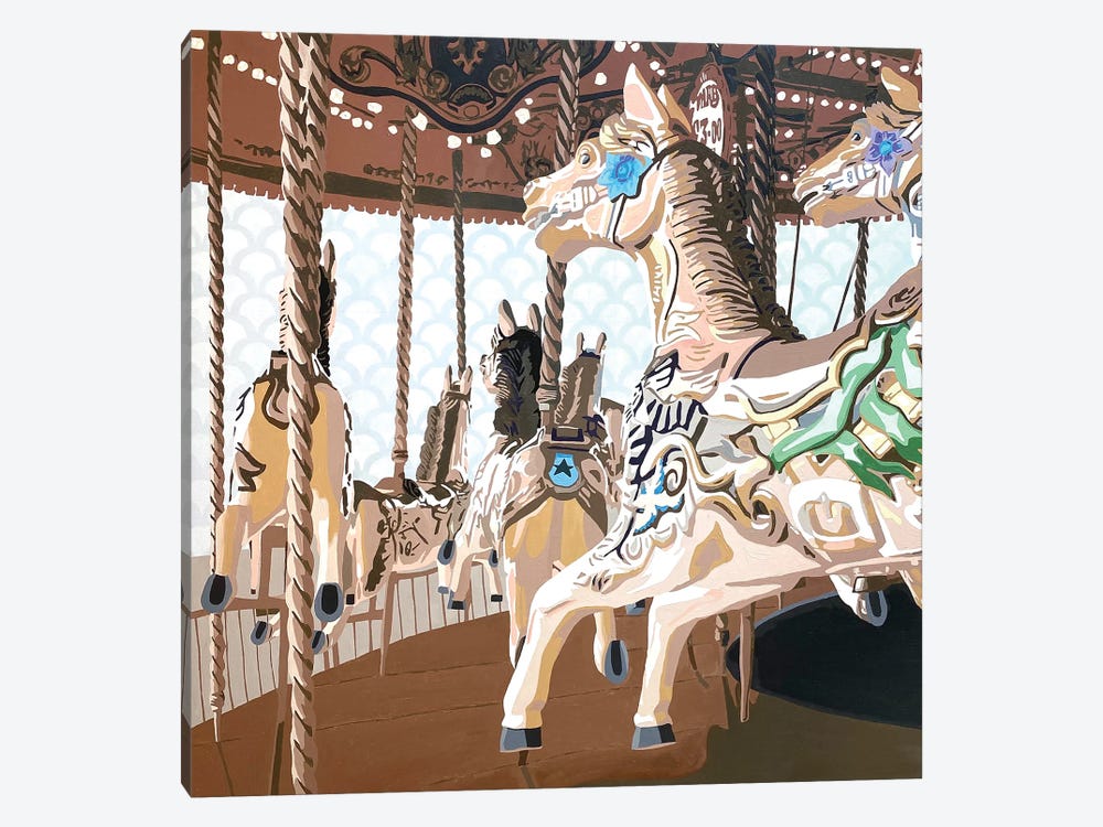 Carousel Horses by Tara Barr 1-piece Canvas Artwork