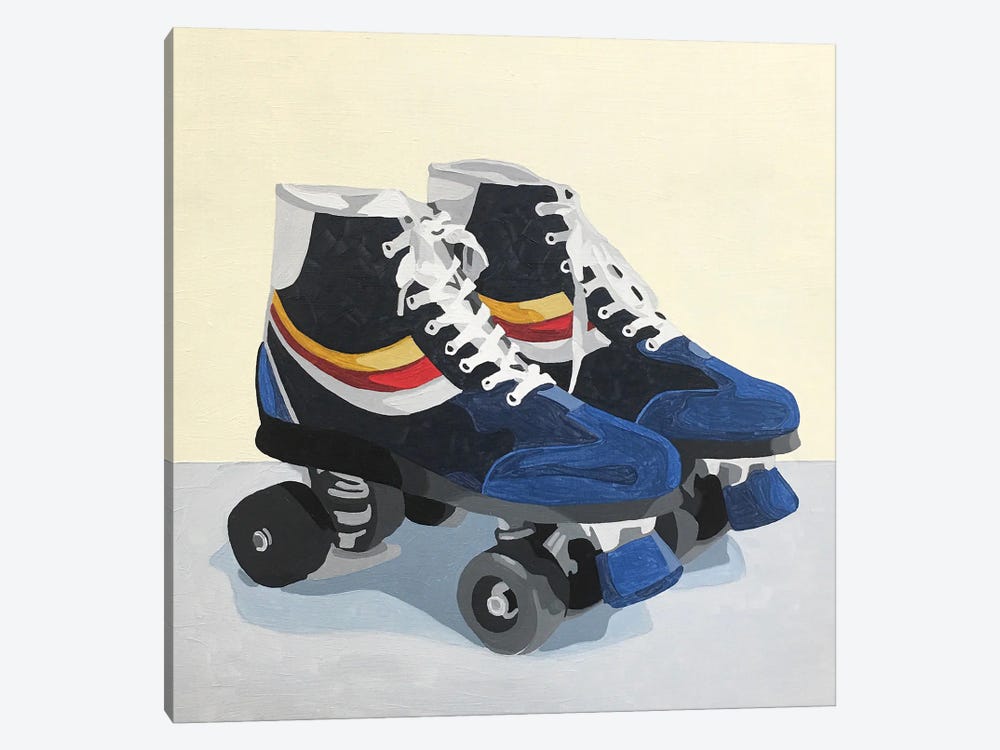 Blue Roller Skates by Tara Barr 1-piece Canvas Wall Art