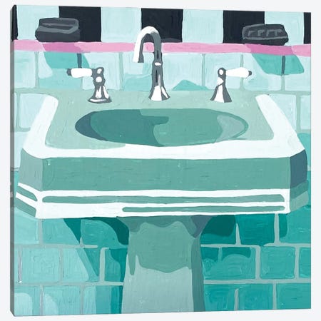 Bathroom Sink Canvas Print #TRB69} by Tara Barr Art Print