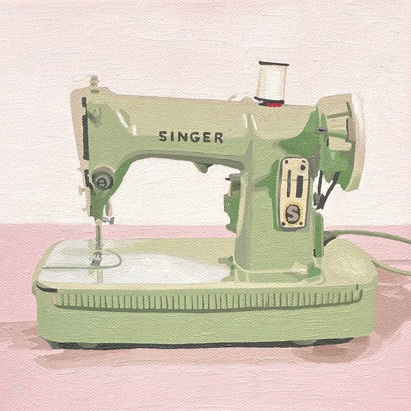 Large Art for Bedroom - Canvas Prints: Sewing Machine by Tara Barr