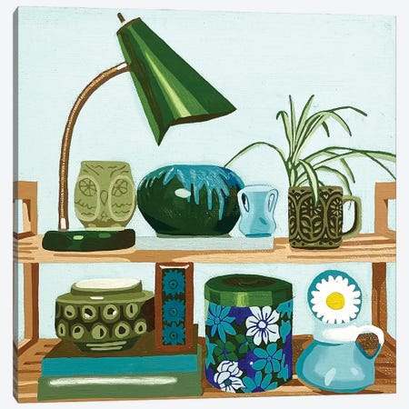 Turquoise Shelf Canvas Print #TRB8} by Tara Barr Canvas Art Print