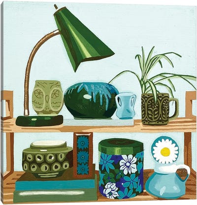 Turquoise Shelf Canvas Art Print - Tara Barr