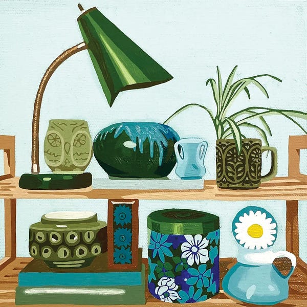 Pottery Still Life: Turquoise Shelf by Tara Barr