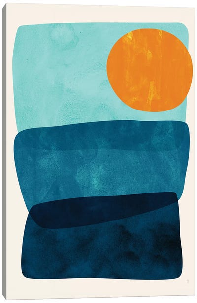 Kahuna Canvas Art Print - Orange, Teal & Espresso Art