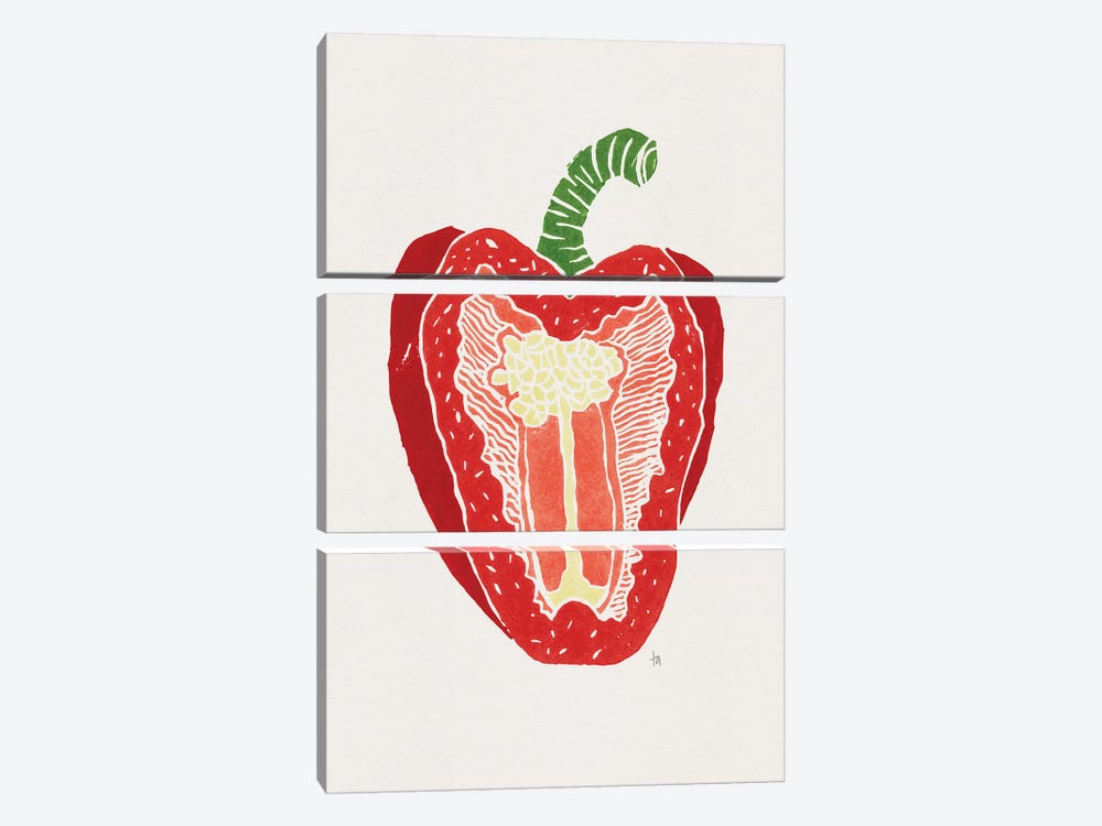 Red Pepper by Tracie Andrews 3-piece Canvas Art Print