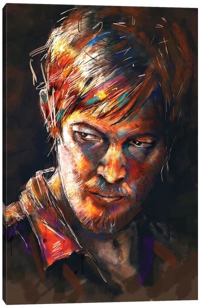 Daryl Dixon Canvas Art Print - Zombie Art