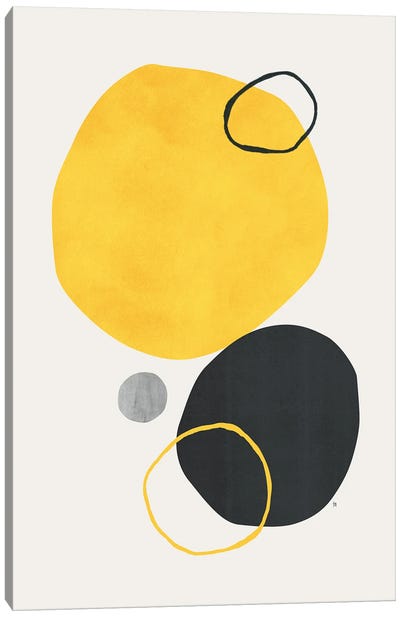 Silan Canvas Art Print - Gray & Yellow Art