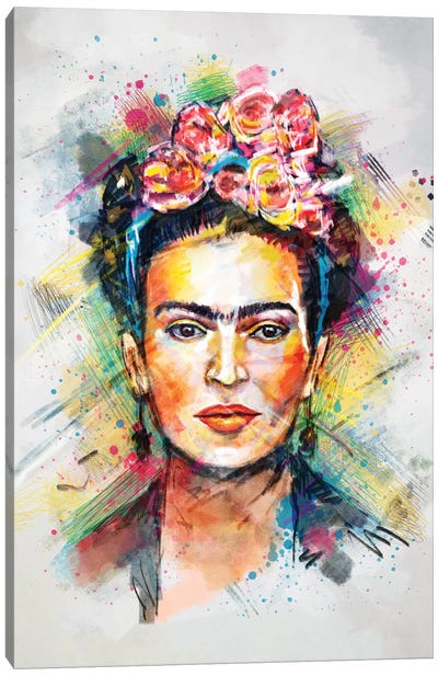 Frida Kahlo Canvas Art Print - Pantone Ultra Violet 2018