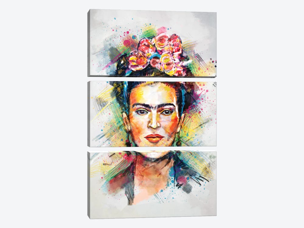 Frida Kahlo by Tracie Andrews 3-piece Canvas Artwork