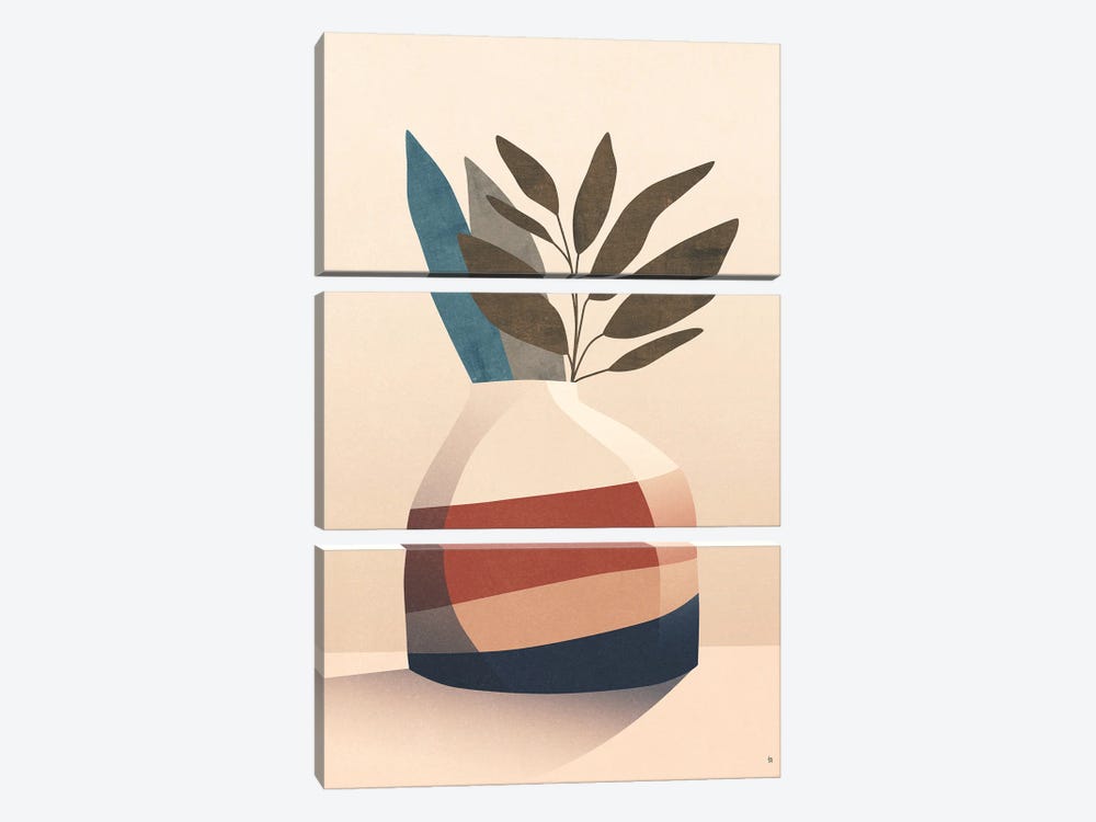 Plant Pot by Tracie Andrews 3-piece Canvas Print