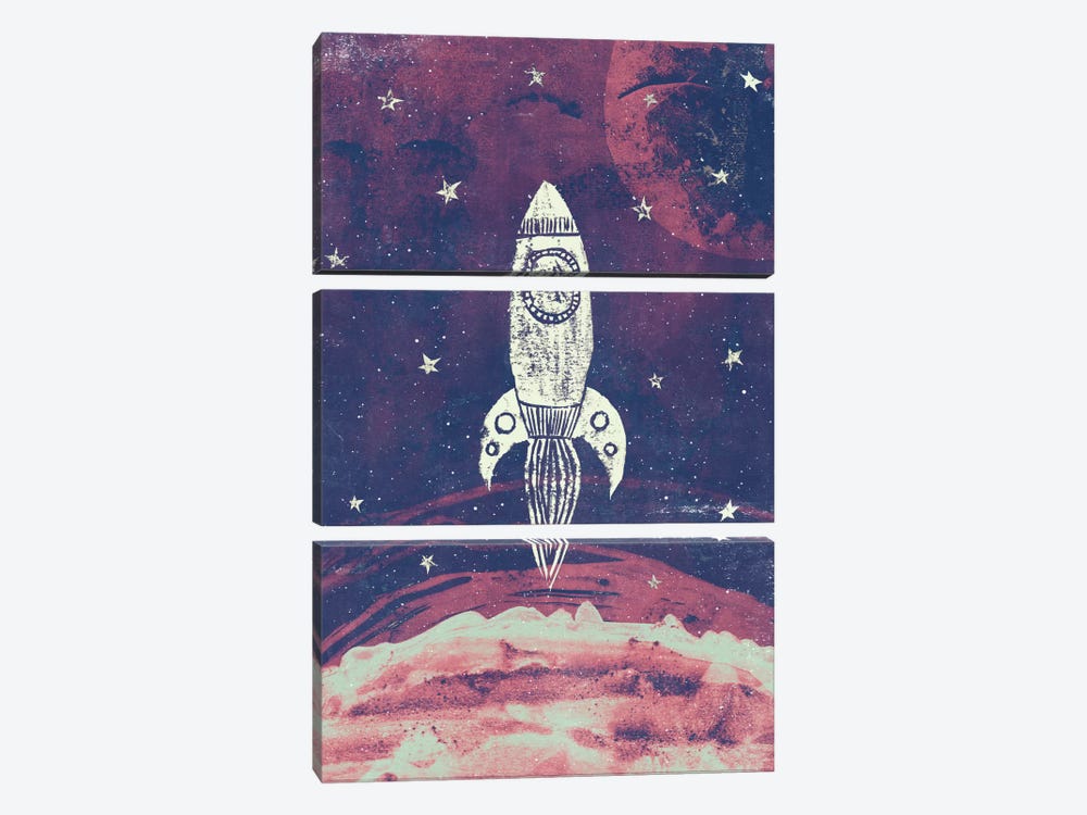 Space Adventure by Tracie Andrews 3-piece Canvas Print