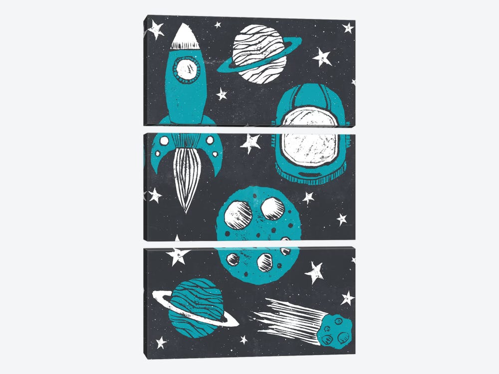 Space Age by Tracie Andrews 3-piece Canvas Art