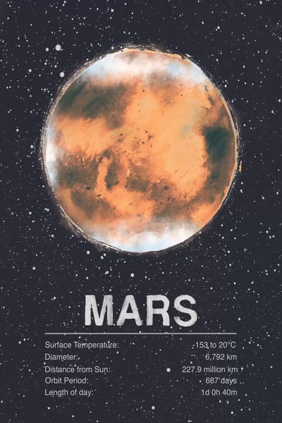 Kids Educational Art: Mars by Tracie Andrews