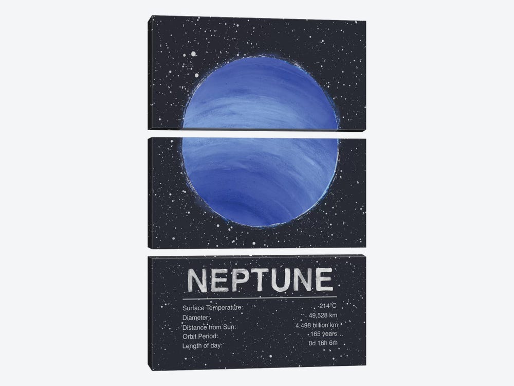 Neptune by Tracie Andrews 3-piece Canvas Art Print