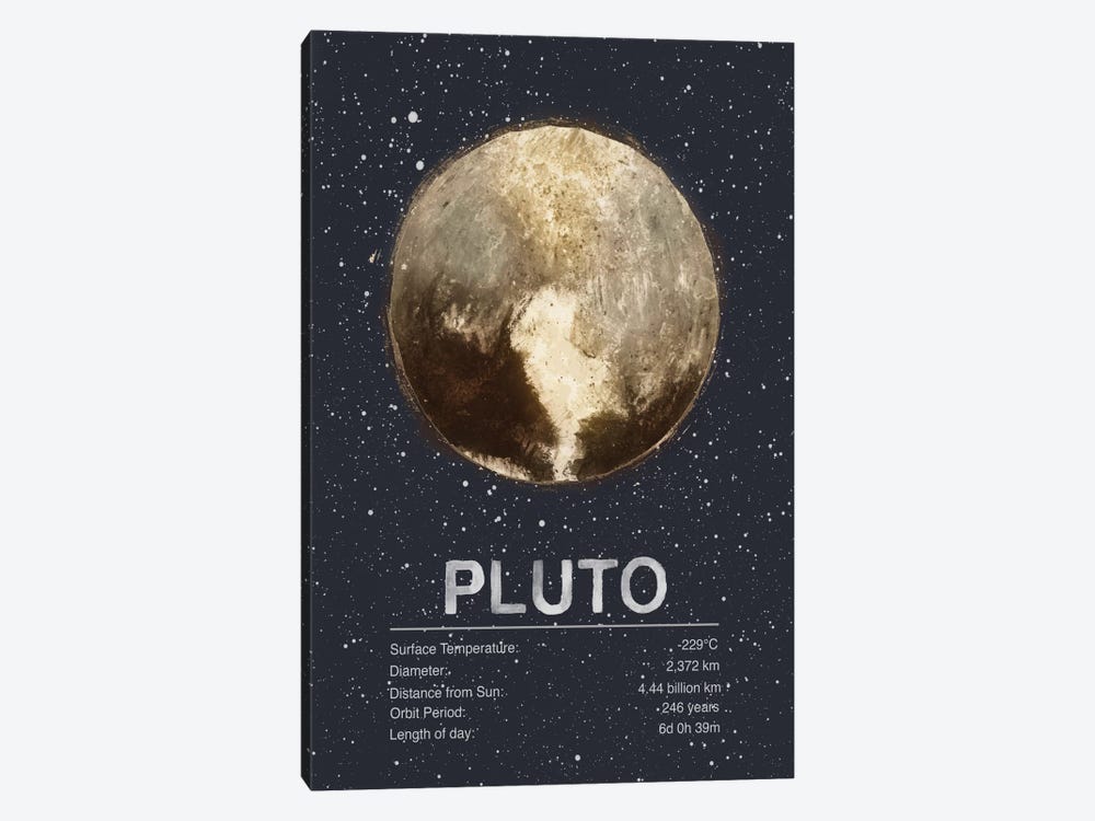 Pluto by Tracie Andrews 1-piece Canvas Wall Art