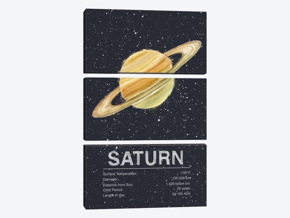 Saturn by Tracie Andrews 3-piece Canvas Art Print