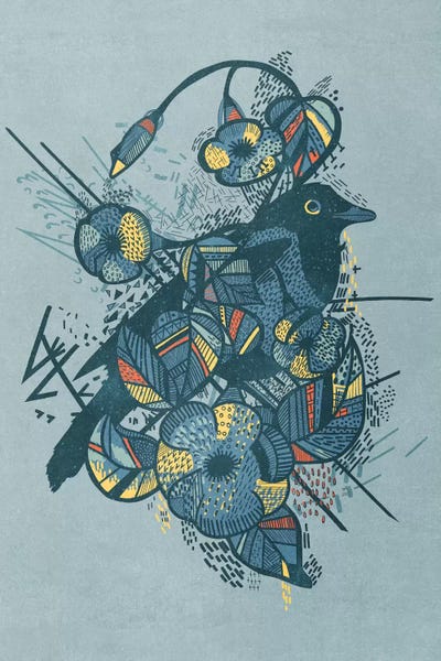 Blue Bird by Tracie Andrews framed canvas print