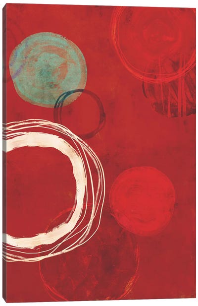At The Centre Of It All Canvas Art Print - Red Abstract Art