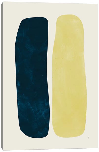 Duality Canvas Art Print - Blue & Yellow Art