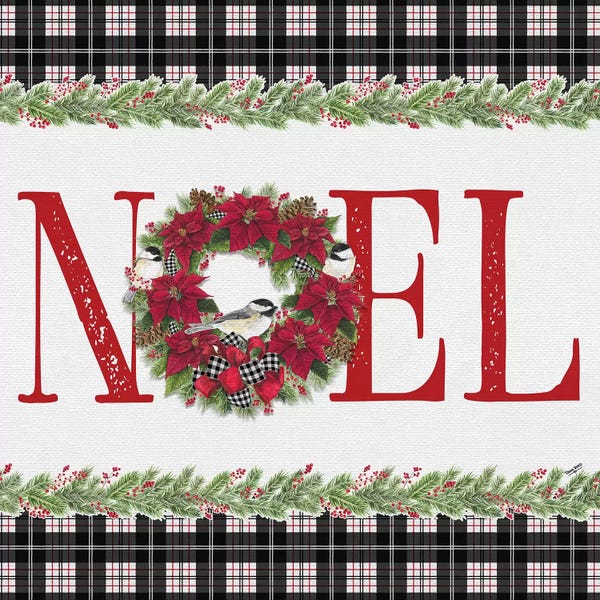 Poinsettias: Chickadee Christmas Red III - Noel by Tara Reed