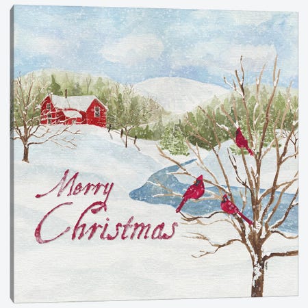 Christmas In The Country IV Merry Christmas Canvas Print #TRE114} by Tara Reed Canvas Print