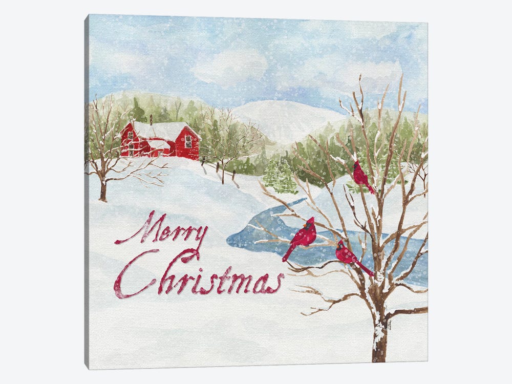 Christmas In The Country IV Merry Christmas by Tara Reed 1-piece Canvas Wall Art