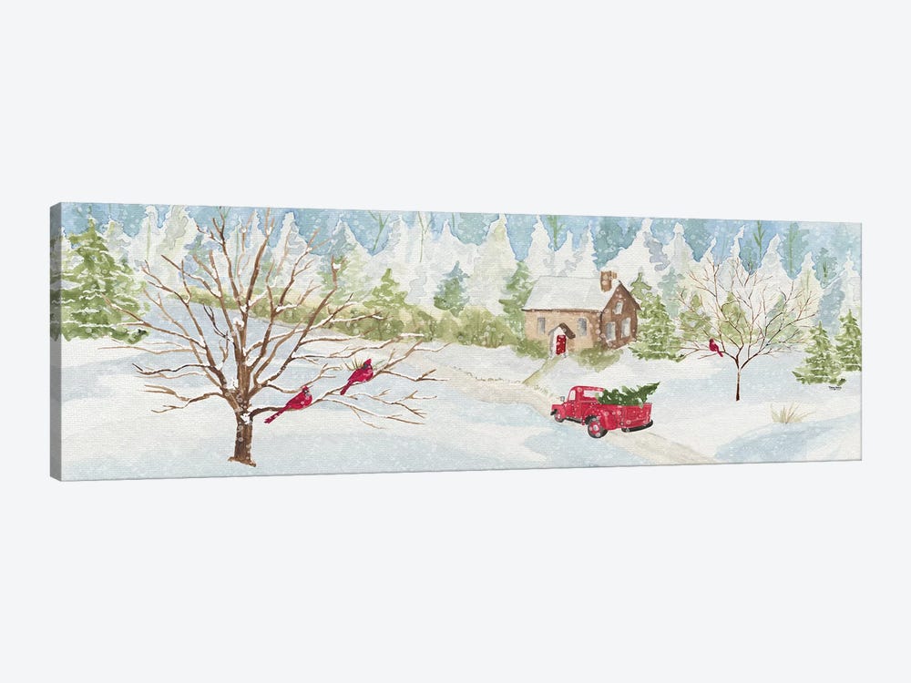 Christmas In The Country With Red Truck by Tara Reed 1-piece Canvas Print