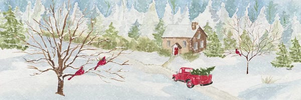 Roaring Brook Art: Christmas In The Country With Red Truck by Tara Reed
