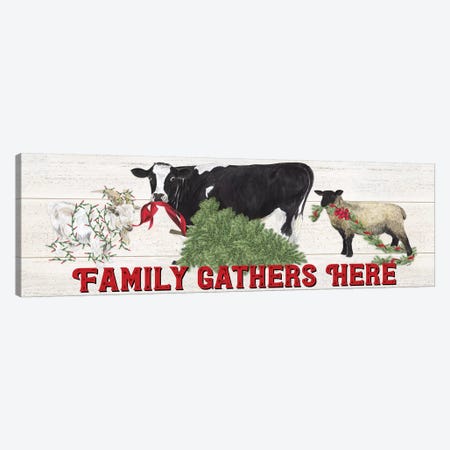 Christmas On The Farm - Family Gathers Here Canvas Print #TRE116} by Tara Reed Canvas Print