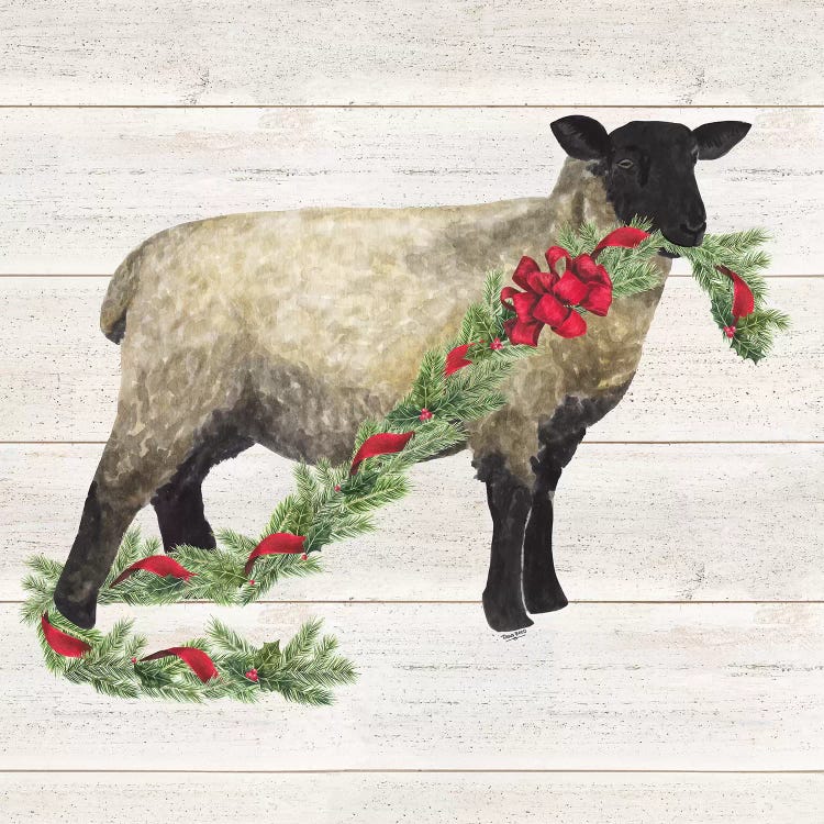 Christmas On The Farm V - Sheep by Tara Reed wall art